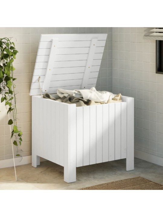 Úložný box s víkem RANA bílý 60x49x54 cm masivní borové dřevo