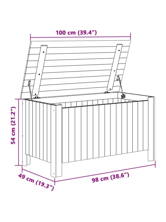 Úložný box na kolečkách RANA bílý 100x49x54 cm borové dřevo