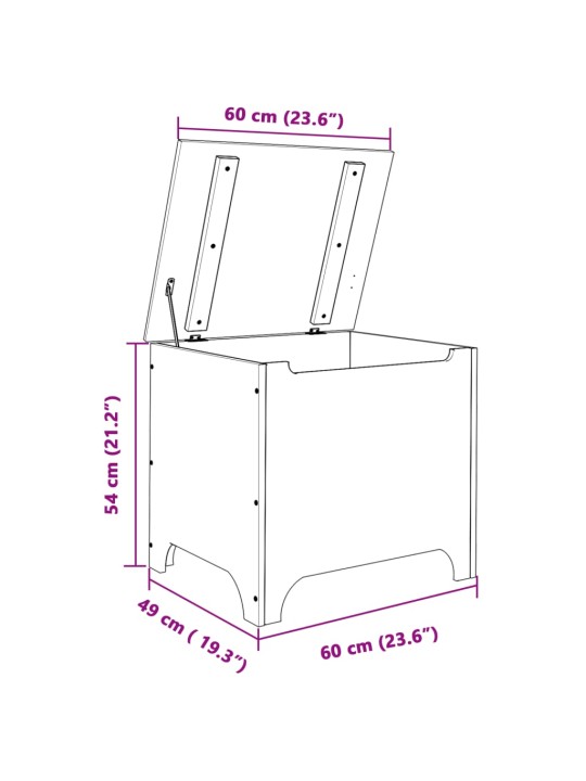 Úložný box s víkem RANA 60 x 49 x 54 cm masivní borové dřevo