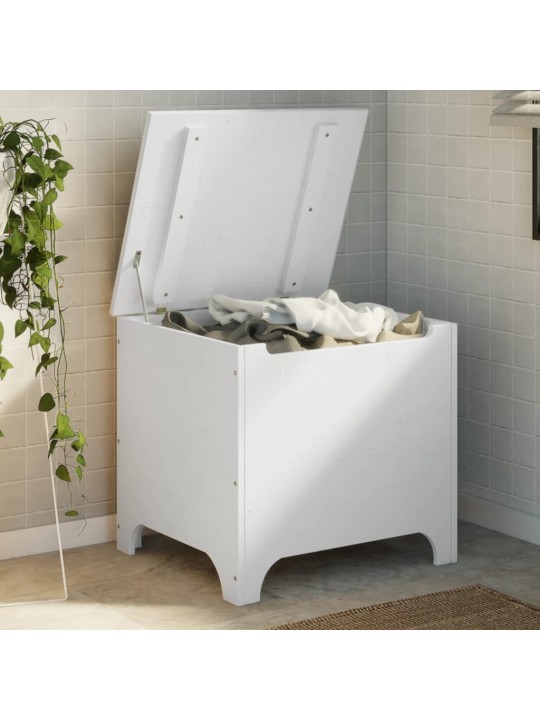 Úložný box s víkem RANA bílý 60x49x54 cm masivní borové dřevo