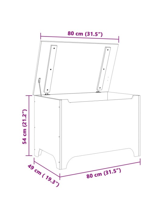 Úložný box s víkem RANA 80 x 49 x 54 cm masivní borové dřevo