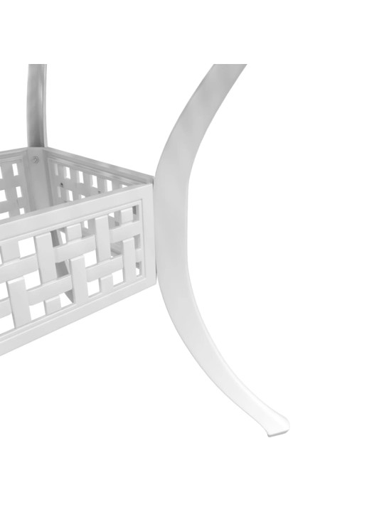 3dílný bistro set bílý litý hliník