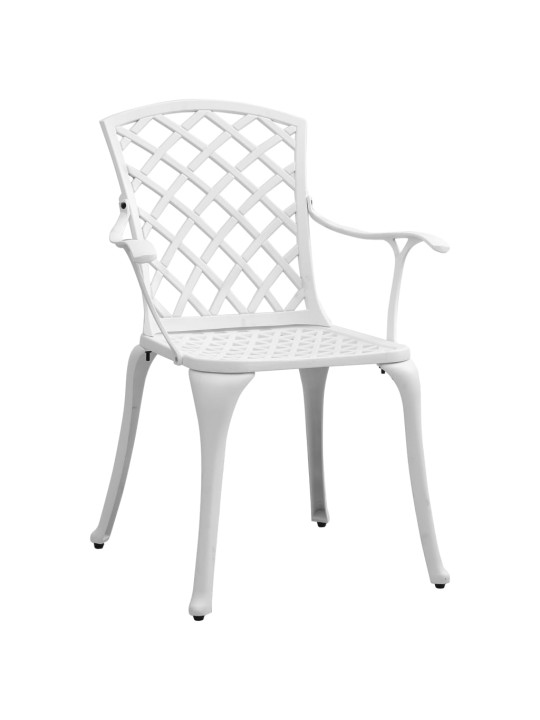 3dílný bistro set bílý litý hliník