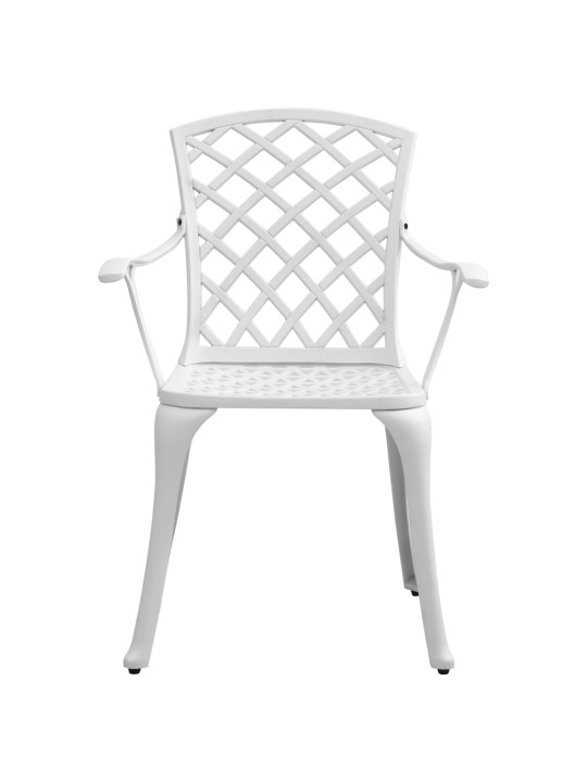 3dílný bistro set bílý litý hliník