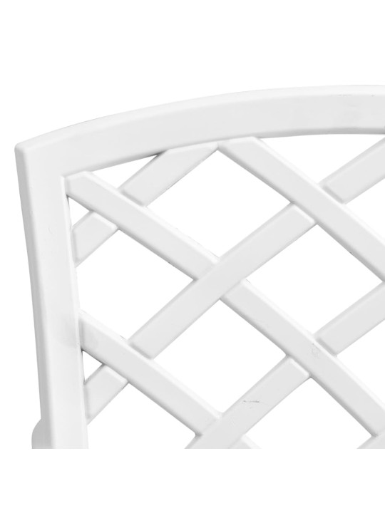 3dílný bistro set bílý litý hliník