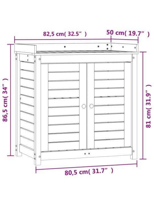 Přesazovací stůl s policemi bílý 82,5x50x86,5 cm masiv borovice