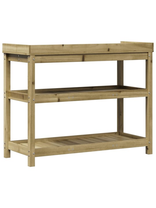 Přesazovací stůl s policemi 108x45x86,5 cm impregnované dřevo
