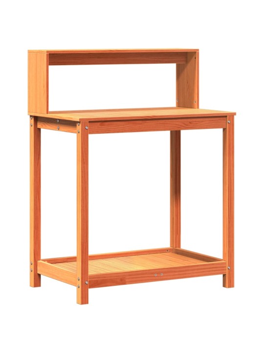 Přesazovací stůl s policemi hnědý 82,5x50x109,5 cm borové dřevo