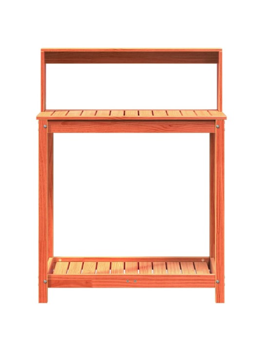 Přesazovací stůl s policemi hnědý 82,5x50x109,5 cm borové dřevo