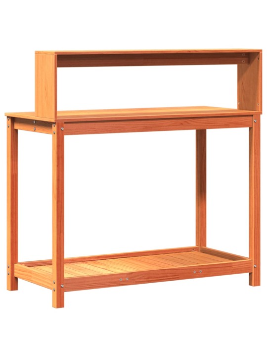 Přesazovací stůl s policemi hnědý 108x50x109,5 cm borové dřevo
