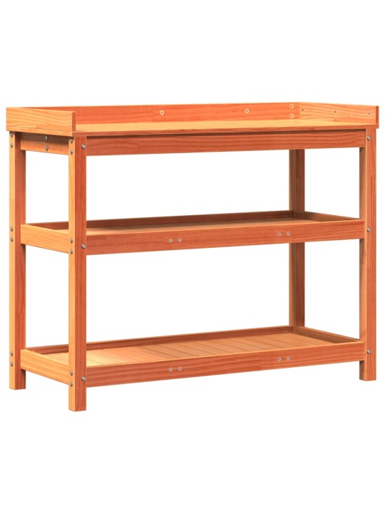 Přesazovací stůl s policemi hnědý 108x45x86,5 cm borové dřevo