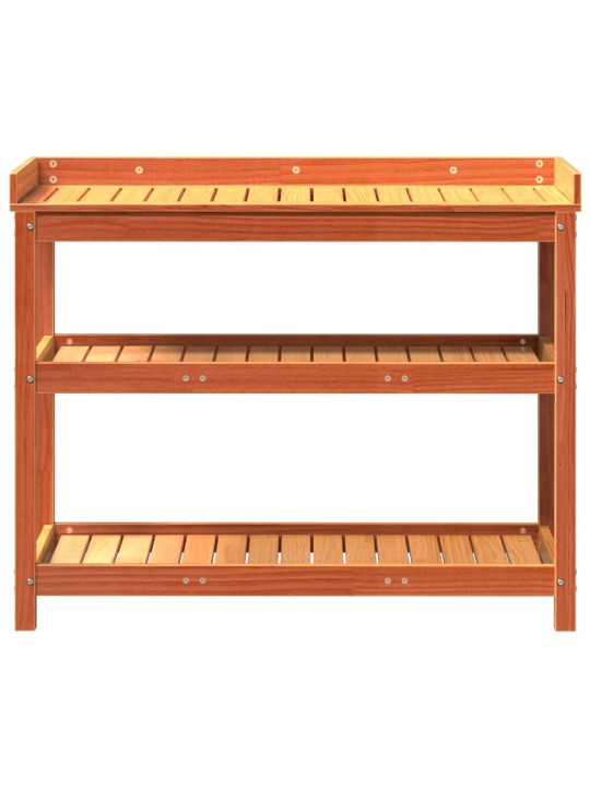 Přesazovací stůl s policemi hnědý 108x45x86,5 cm borové dřevo
