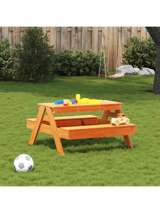 Piknikový stůl pro děti voskově hnědý 88 x 97 x 52 cm borovice