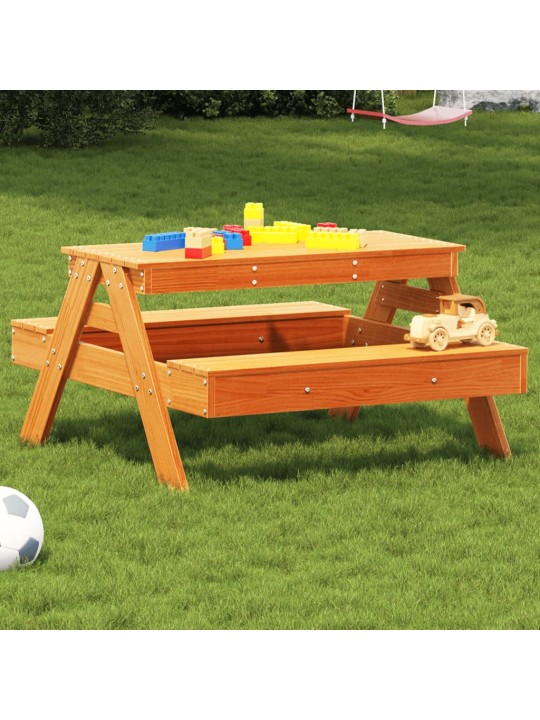 Piknikový stůl pro děti voskově hnědý 88 x 97 x 52 cm borovice
