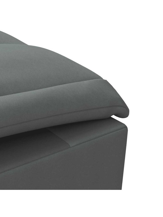 Masážní lenoška s podhlavníkem tmavě šedá textil