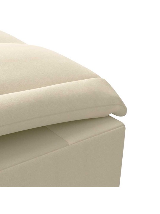 Masážní lenoška s podhlavníkem krémová textil