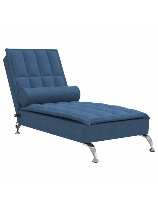 Masážní lenoška s podhlavníkem modrá textil
