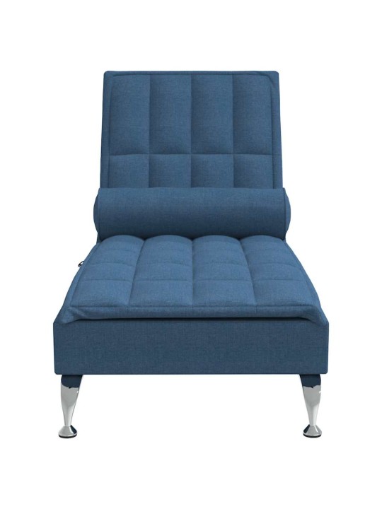 Masážní lenoška s podhlavníkem modrá textil