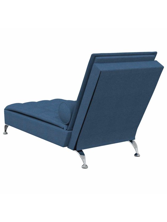 Masážní lenoška s podhlavníkem modrá textil