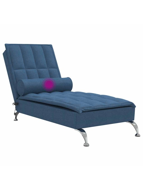 Masážní lenoška s podhlavníkem modrá textil