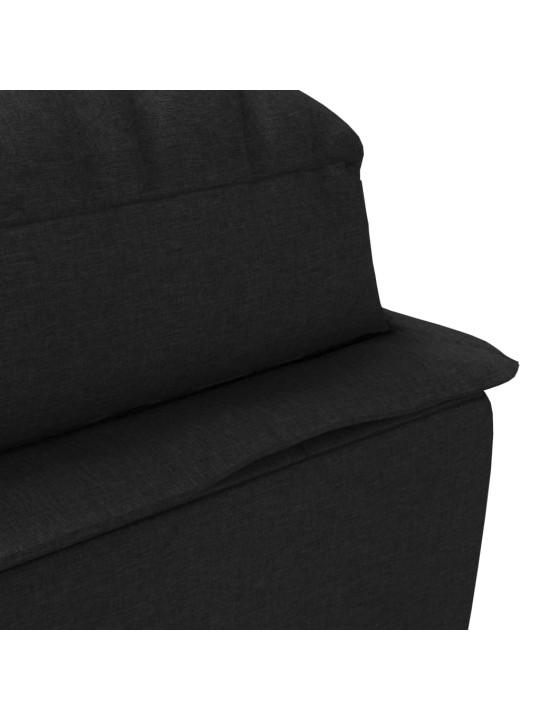 Lenoška s poduškami černá textil