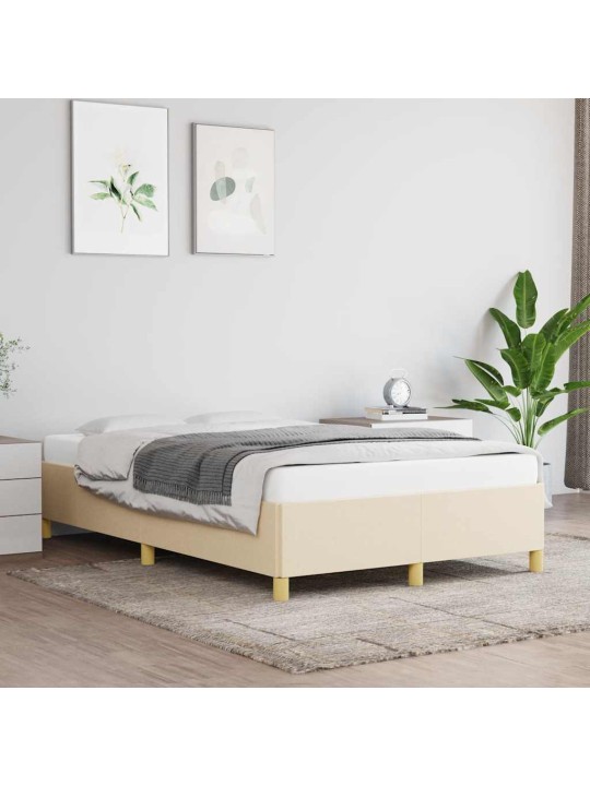 Rám postele bez matrací krémově 120x190 cm textil