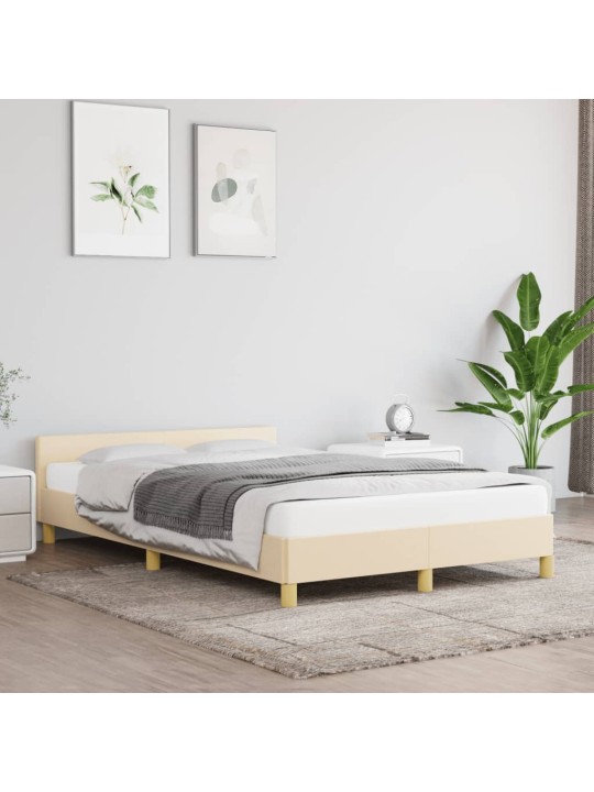 Rám postele bez matrací krémově 120x190 cm textil
