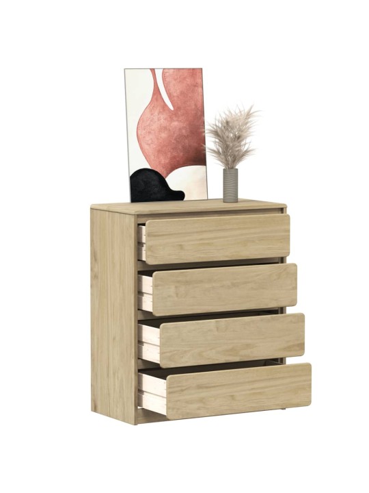 Zásuvková komoda SAUDA 76,5 x 39 x 91 cm masivní borové dřevo