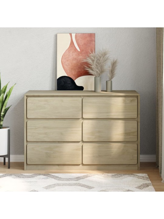 Zásuvková komoda SAUDA dub 111x43x73,5 cm masivní borové dřevo