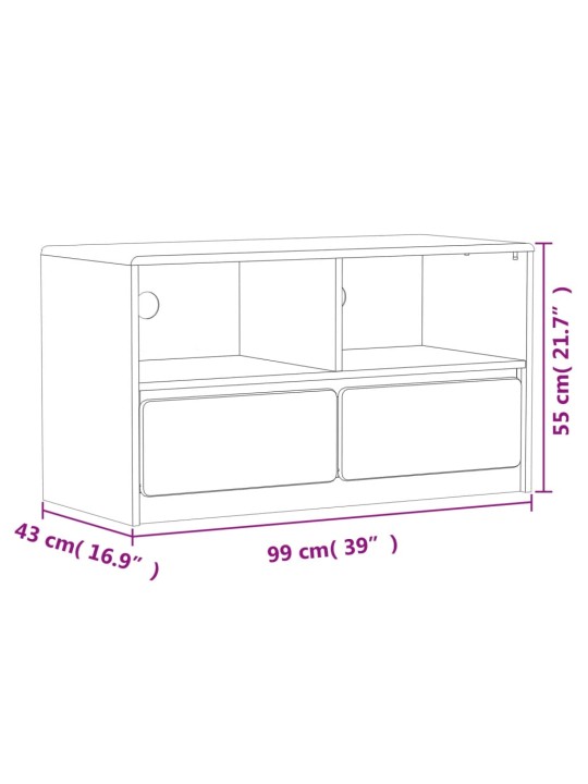TV skříňka SAUDA 99 x 43 x 55 cm masivní borové dřevo