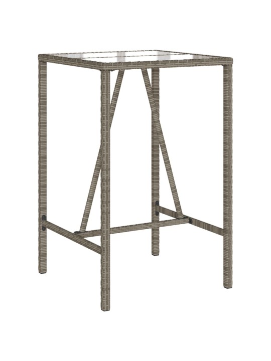 Zahradní barový stůl šedý 70 x 70 x 110 cm polyratan