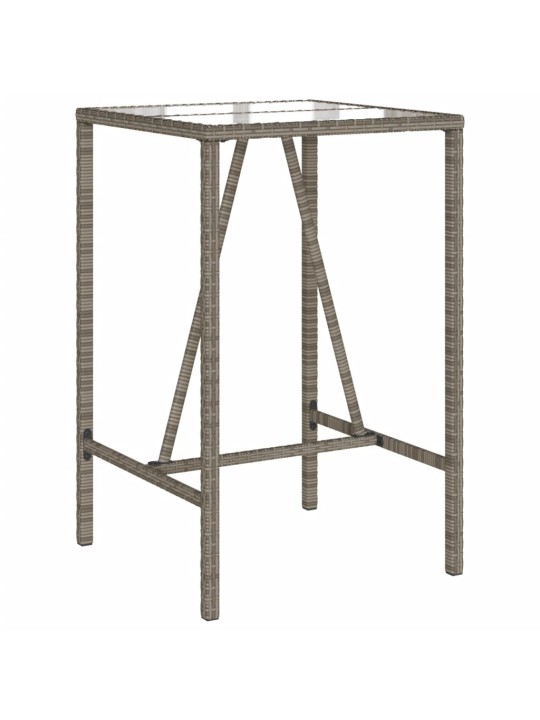 Zahradní barový stůl šedý 70 x 70 x 110 cm polyratan