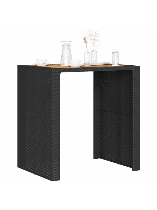 Zahradní barový stůl s akáciovou deskou černý 105 x 80 x 110 cm