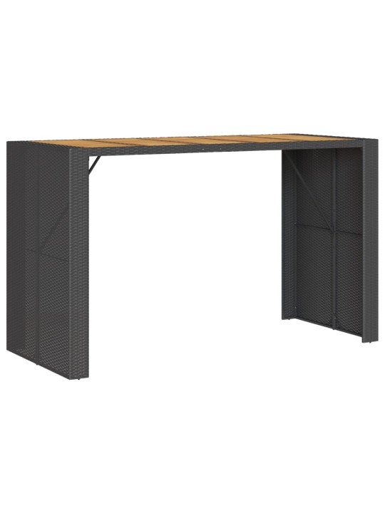 Zahradní barový stůl s akáciovou deskou černý 185 x 80 x 110 cm