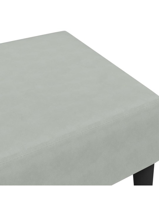 Podnožka světle šedá 77 x 55 x 31 cm samet
