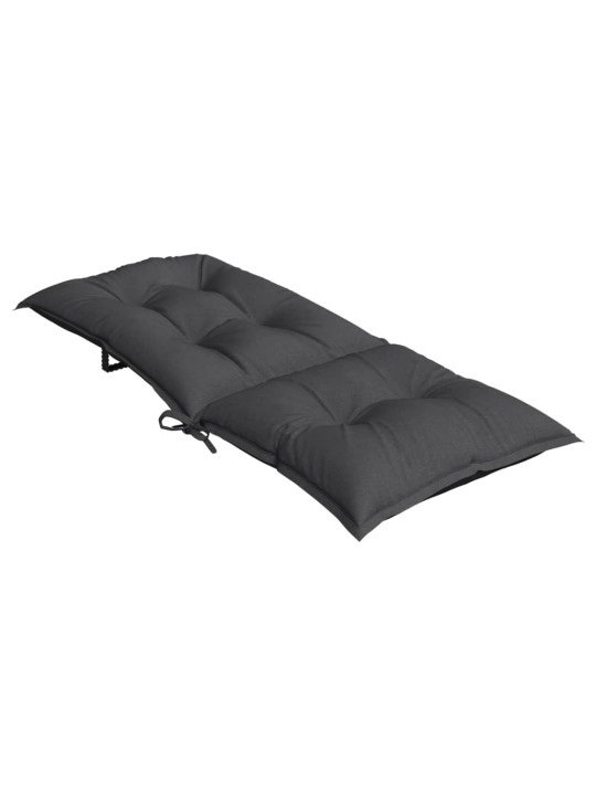 Podušky na židli vysoké opěradlo 4ks antracit melanž 120x50x7cm