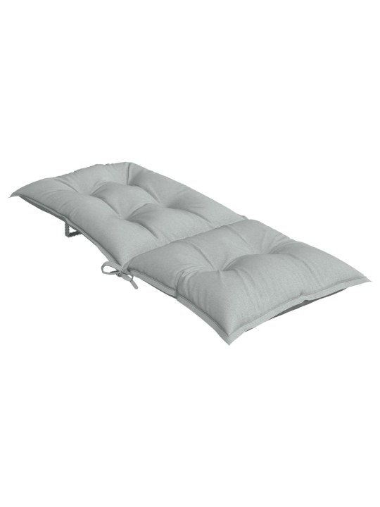 Podušky na židli vysoké opěradlo 4 ks šedá melanž 120x50x7 cm