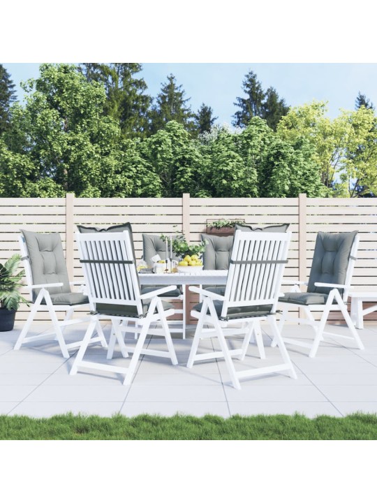 Podušky na židli vysoké opěradlo 6 ks šedá melanž 120x50x7 cm