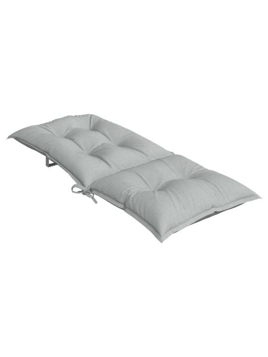 Podušky na židli vysoké opěradlo 6 ks šedá melanž 120x50x7 cm