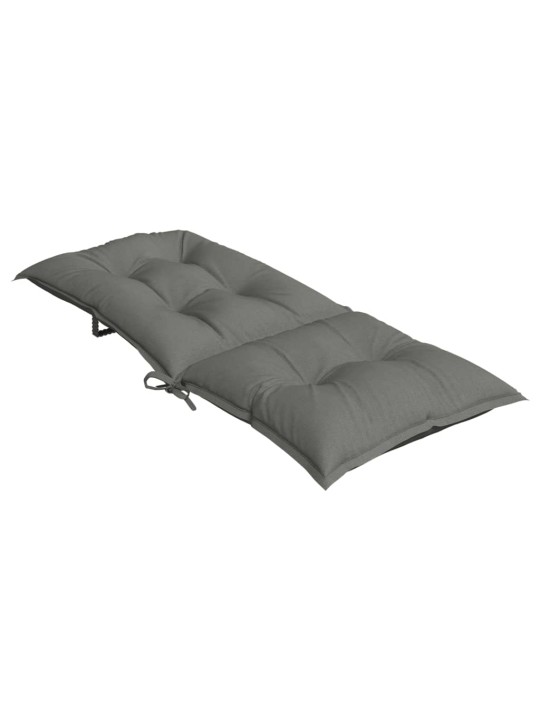 Podušky na židli vysoké opěradlo 4 ks šedá melanž 120x50x7 cm