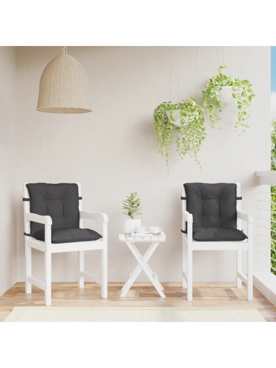 Podušky na židli nízké opěradlo 2 ks antracit melanž 100x50x7cm
