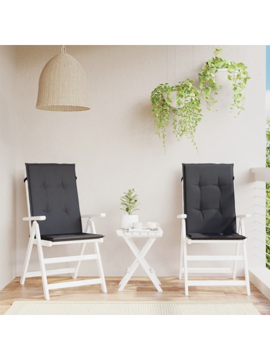 Podušky na židli vysoké opěradlo 2ks antracit melanž 120x50x4cm
