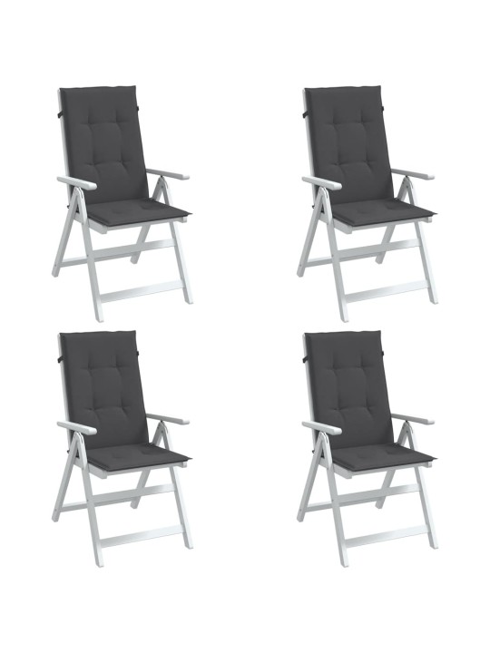 Podušky na židli vysoké opěradlo 4ks antracit melanž 120x50x4cm