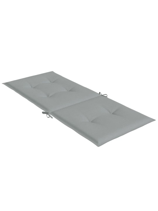 Podušky na židli vysoké opěradlo 2 ks šedá melanž 120x50x4 cm