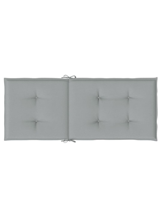 Podušky na židli vysoké opěradlo 2 ks šedá melanž 120x50x4 cm