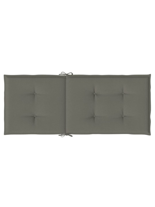 Podušky na židli vysoké opěradlo 2 ks šedá melanž 120x50x4 cm