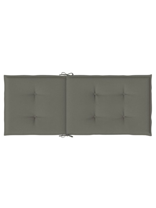 Podušky na židli vysoké opěradlo 4 ks šedá melanž 120x50x4 cm