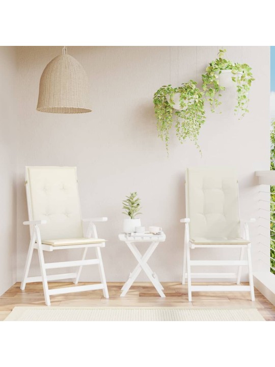 Podušky na židli vysoké opěradlo 2 ks krémová melanž 120x50x4cm