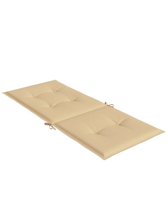 Podušky na židli vysoké opěradlo 4 ks béžová melanž 120x50x4 cm