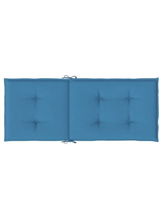 Podušky na židli vysoké opěradlo 2 ks modrá melanž 120x50x4 cm